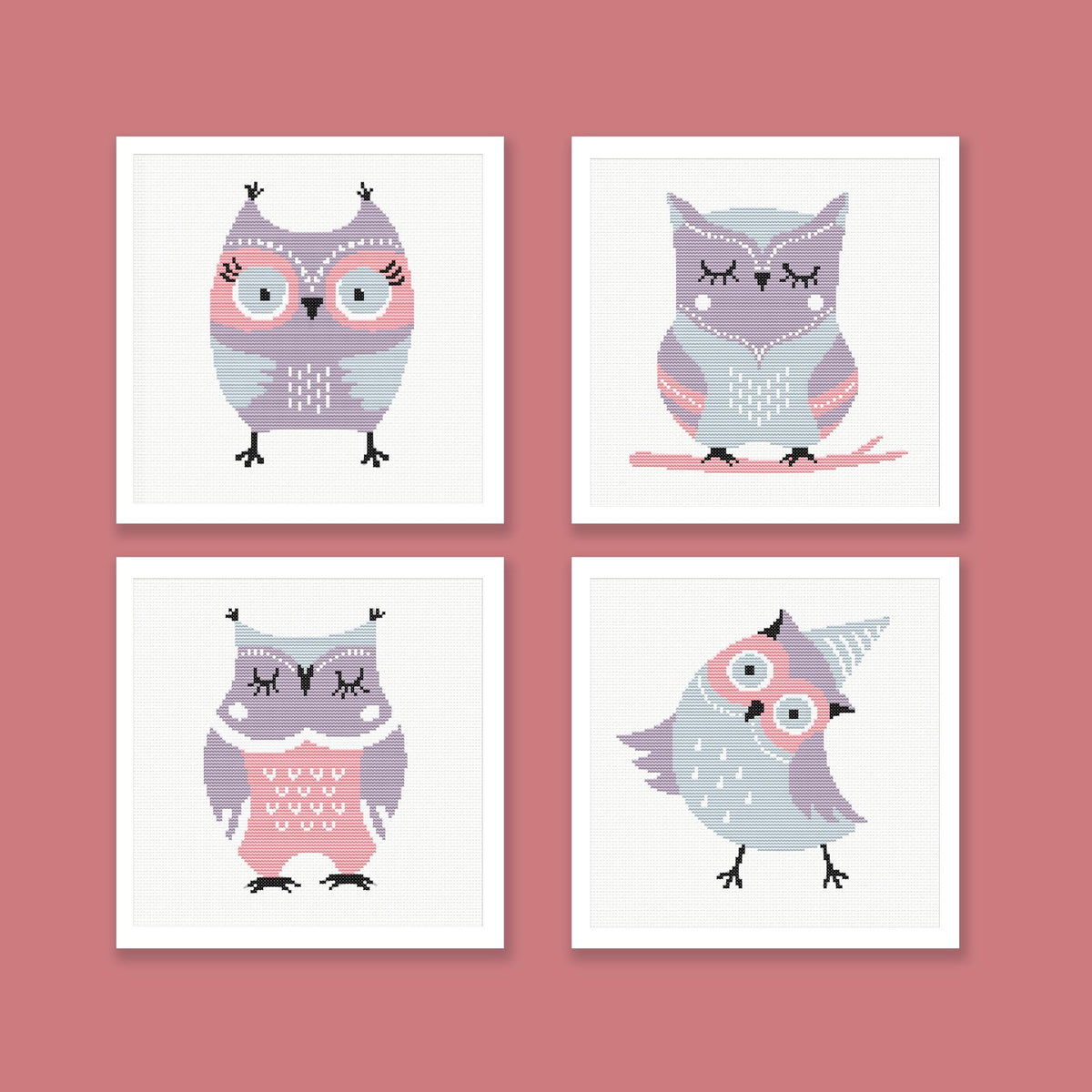 Children's Room Cross Stitch Collection, Nursery Decor Cross-Stitch Pattern, Owl Cross Stitch Pattern, Instant PDF Download - Etsy image 1
