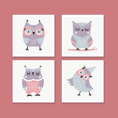 Children's Room Cross Stitch Collection, Nursery Decor Cross-Stitch Pattern, Owl Cross Stitch Pattern, Instant PDF Download - Etsy image 1
