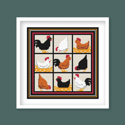 Farmhouse Chicken Cross Stitch Pattern - PDF Pattern - Etsy image 1