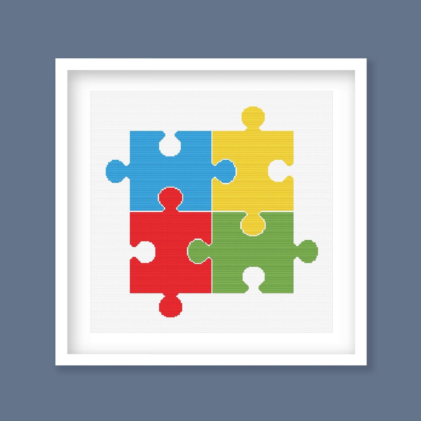 Colorful Jigsaw Puzzle Piece Cross Stitch Pattern digital PDF cross stitch pattern preview by Stitch Junction