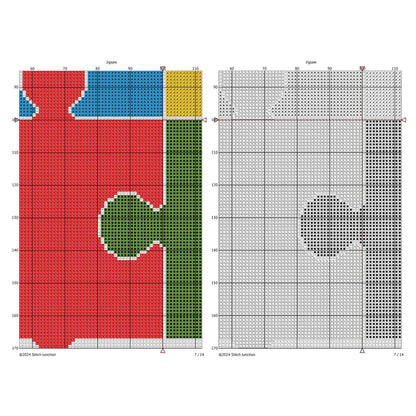 Colorful Jigsaw Puzzle Piece Cross Stitch Pattern - digital cross stitch pattern by Stitch Junction