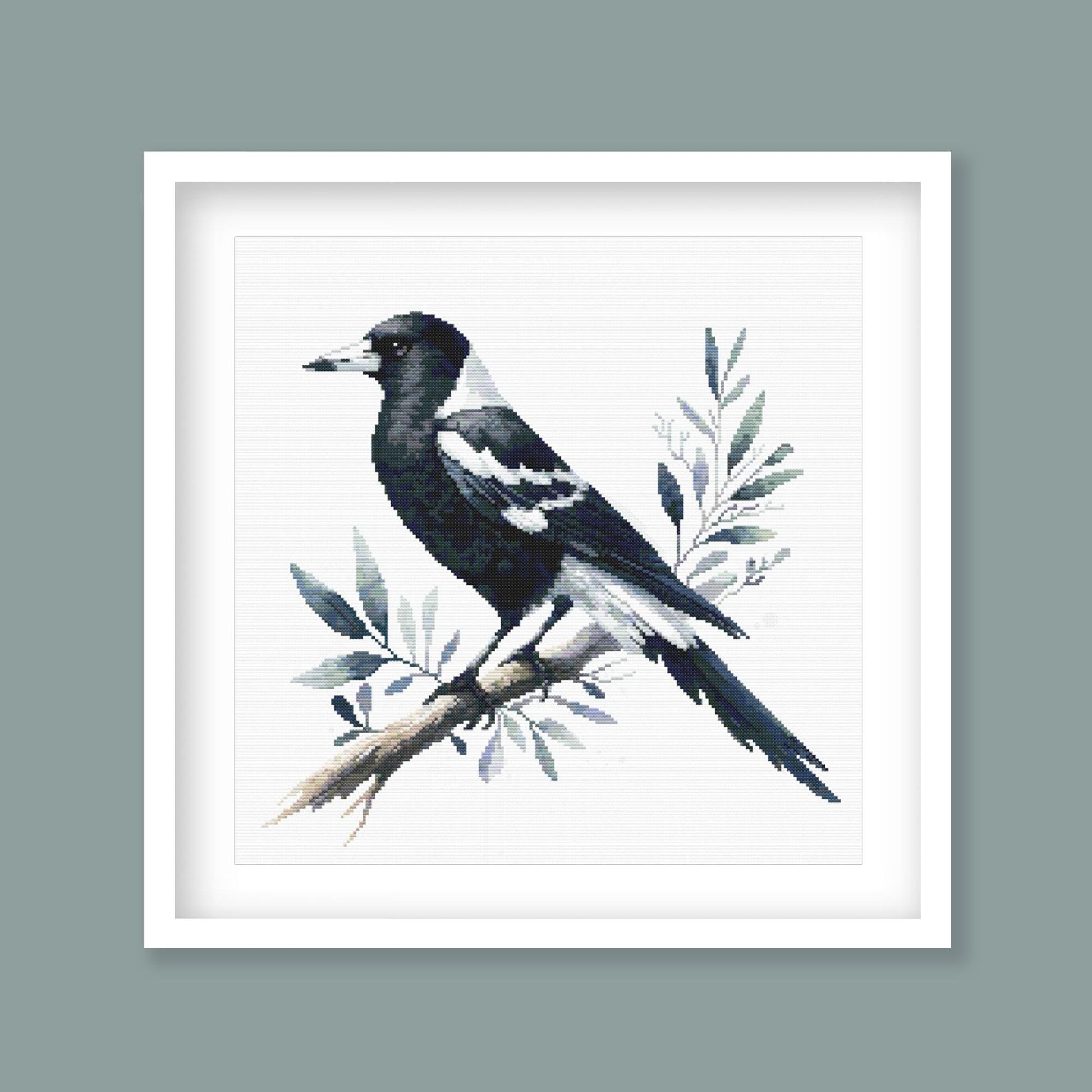 Magpie Cross Stitch Pattern - digital cross stitch pattern by Stitch Junction