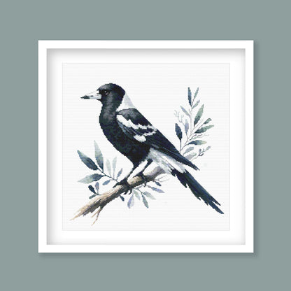 Magpie Cross Stitch Pattern - digital cross stitch pattern by Stitch Junction