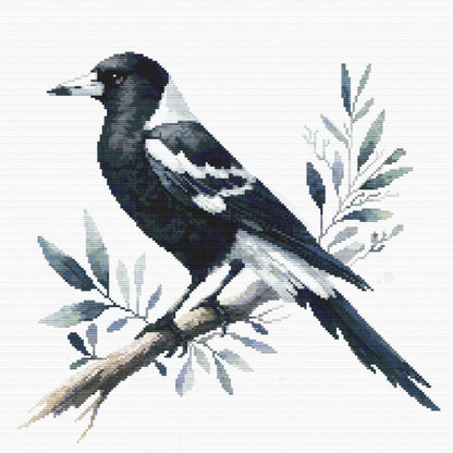 Magpie Cross Stitch Pattern - digital cross stitch pattern by Stitch Junction