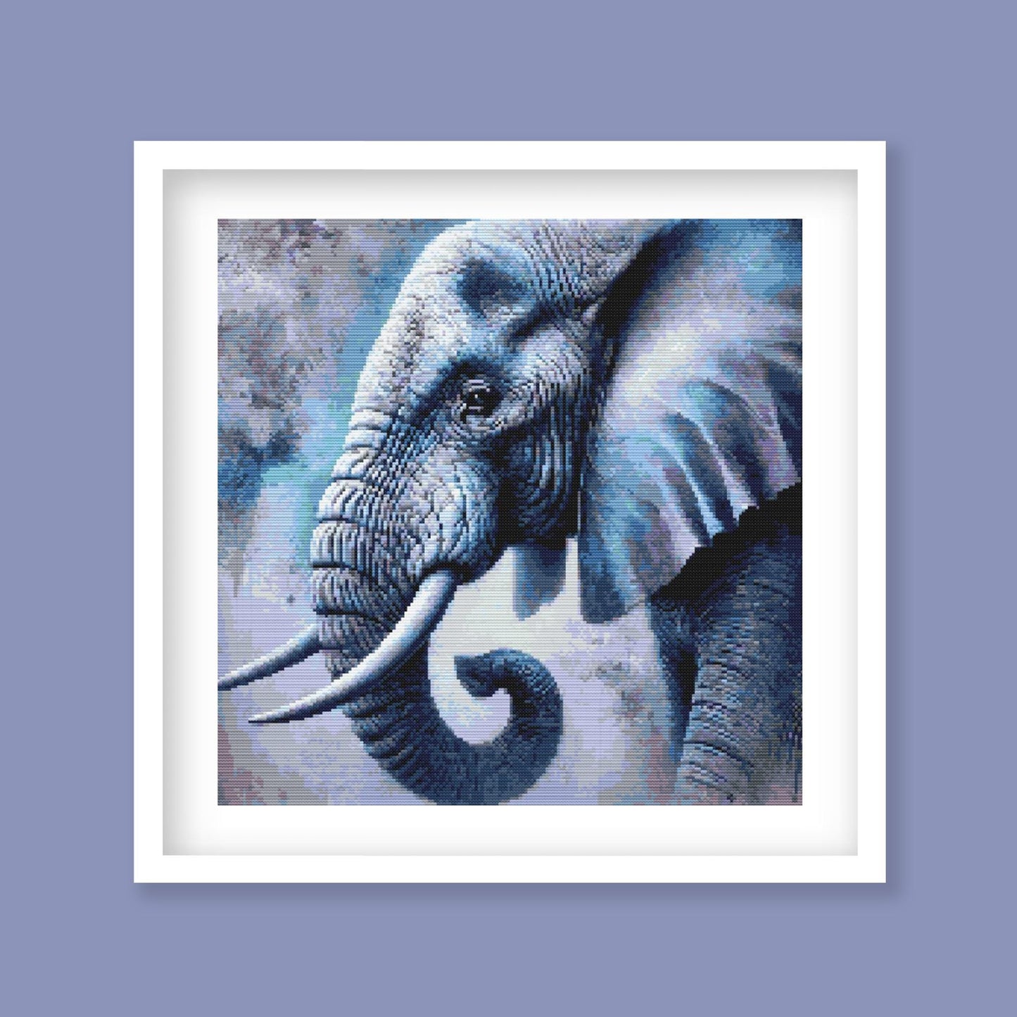 Elephant Cross Stitch Pattern digital PDF cross stitch pattern preview by Stitch Junction