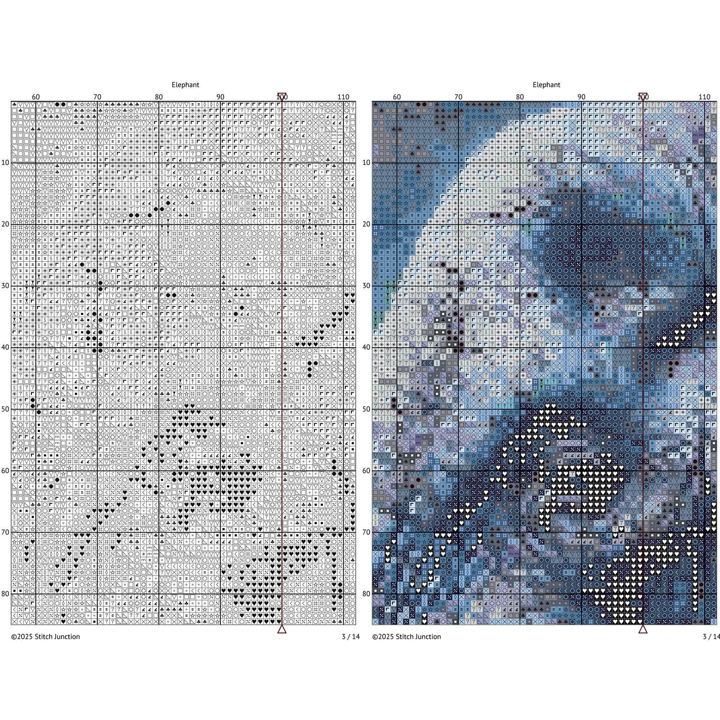Elephant Cross Stitch Pattern - digital cross stitch pattern by Stitch Junction