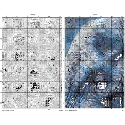 Elephant Cross Stitch Pattern - digital cross stitch pattern by Stitch Junction