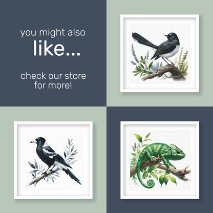 Pearched Magpie Cross Stitch Pattern - Etsy image 9