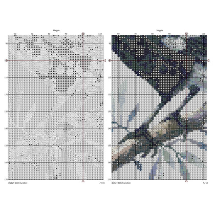 Magpie Cross Stitch Pattern - digital cross stitch pattern by Stitch Junction
