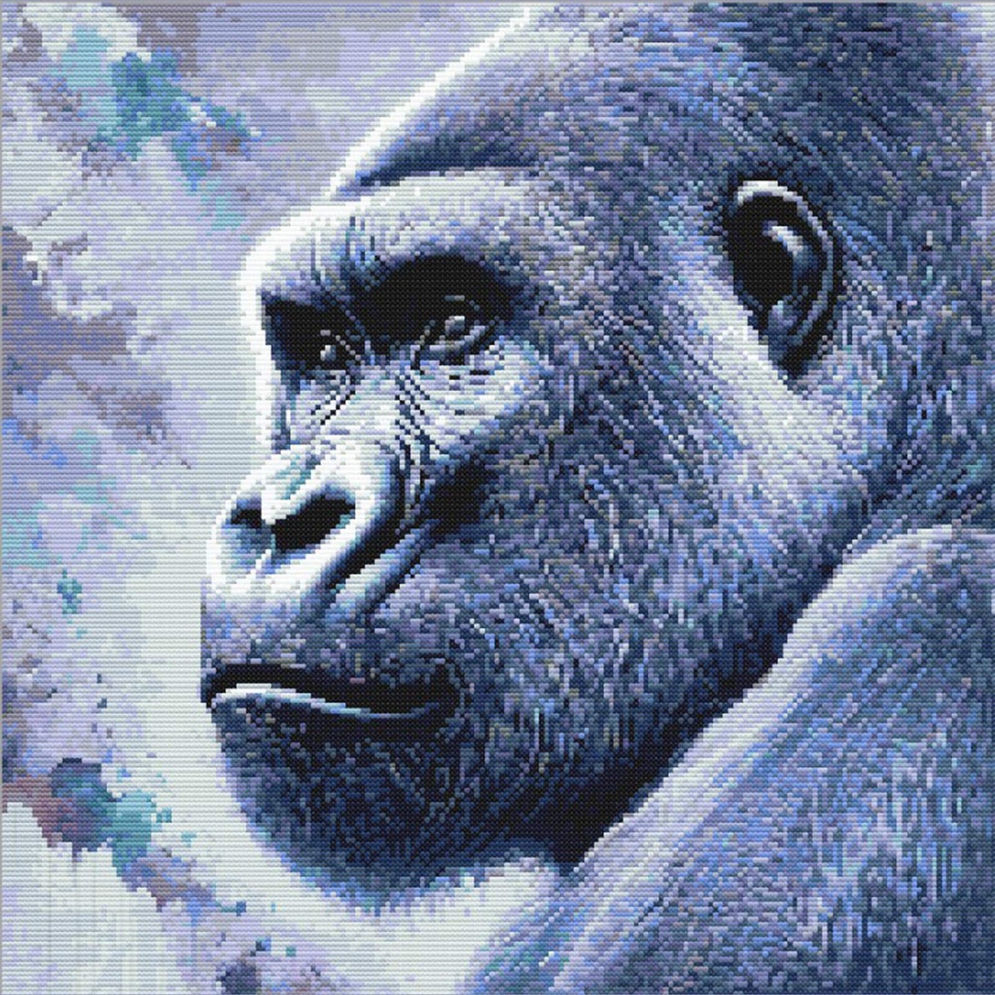 Gorilla Cross Stitch Pattern, Modern Wildlife Embroidery of Jungle Animal in Watercolour Design - digital cross stitch pattern by Stitch Junction