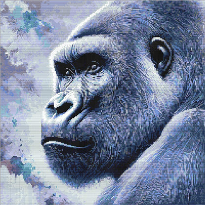Gorilla Cross Stitch Pattern, Modern Wildlife Embroidery of Jungle Animal in Watercolour Design - digital cross stitch pattern by Stitch Junction