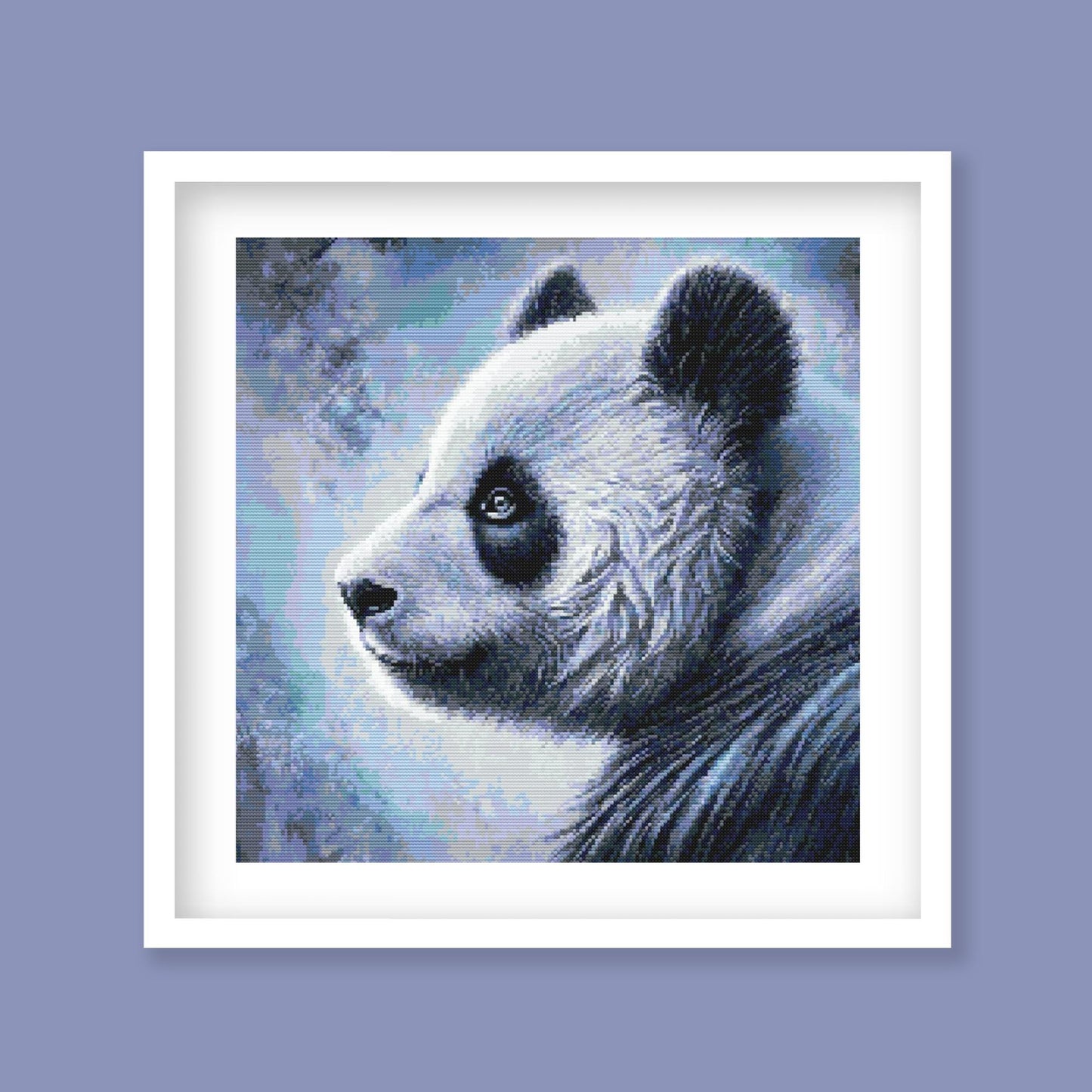 Panda Cross Stitch Pattern digital PDF cross stitch pattern preview by Stitch Junction