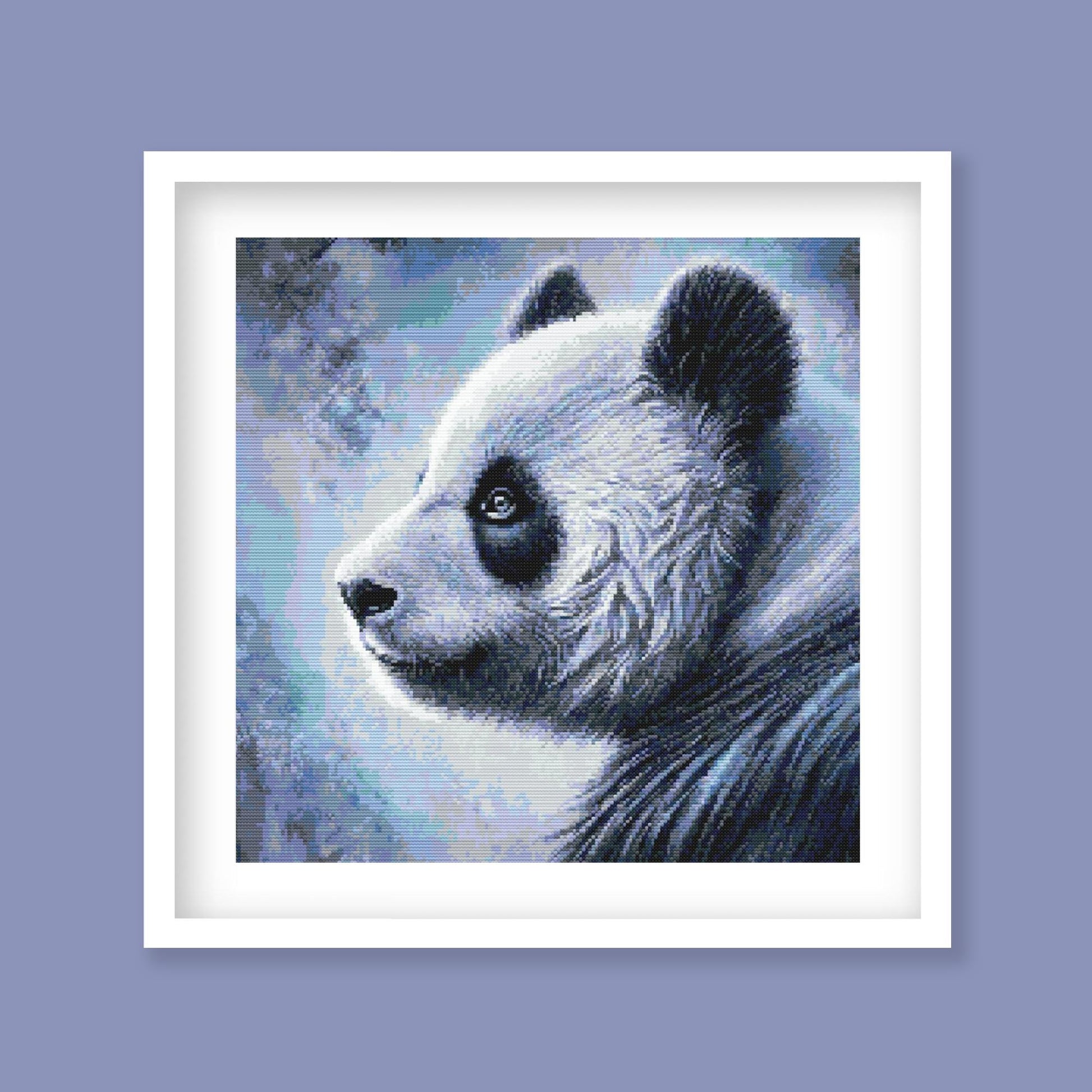 Panda Cross Stitch Pattern digital PDF cross stitch pattern preview by Stitch Junction