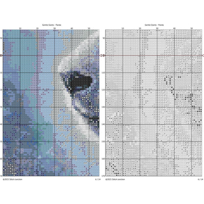 Panda Cross Stitch Pattern: Pastel Watercolor Animal Embroidery - digital cross stitch pattern by Stitch Junction