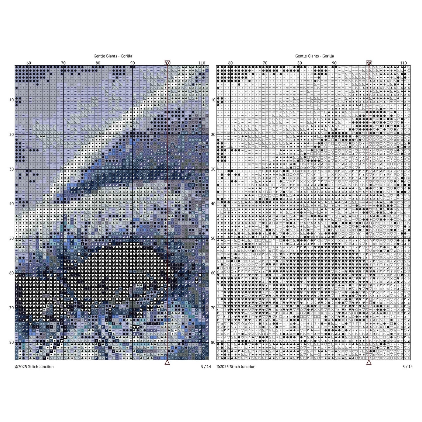 Gorilla Cross Stitch Pattern, Modern Wildlife Embroidery of Jungle Animal in Watercolour Design - digital cross stitch pattern by Stitch Junction
