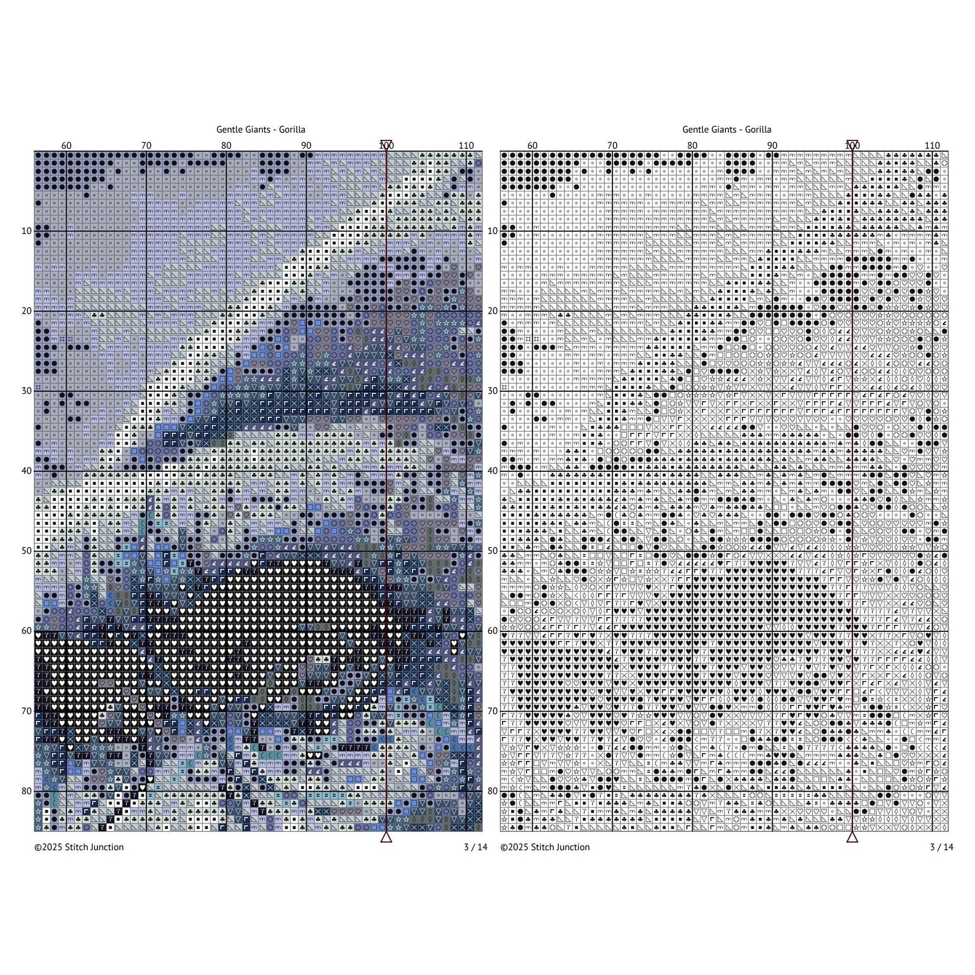 Gorilla Cross Stitch Pattern, Modern Wildlife Embroidery of Jungle Animal in Watercolour Design - digital cross stitch pattern by Stitch Junction
