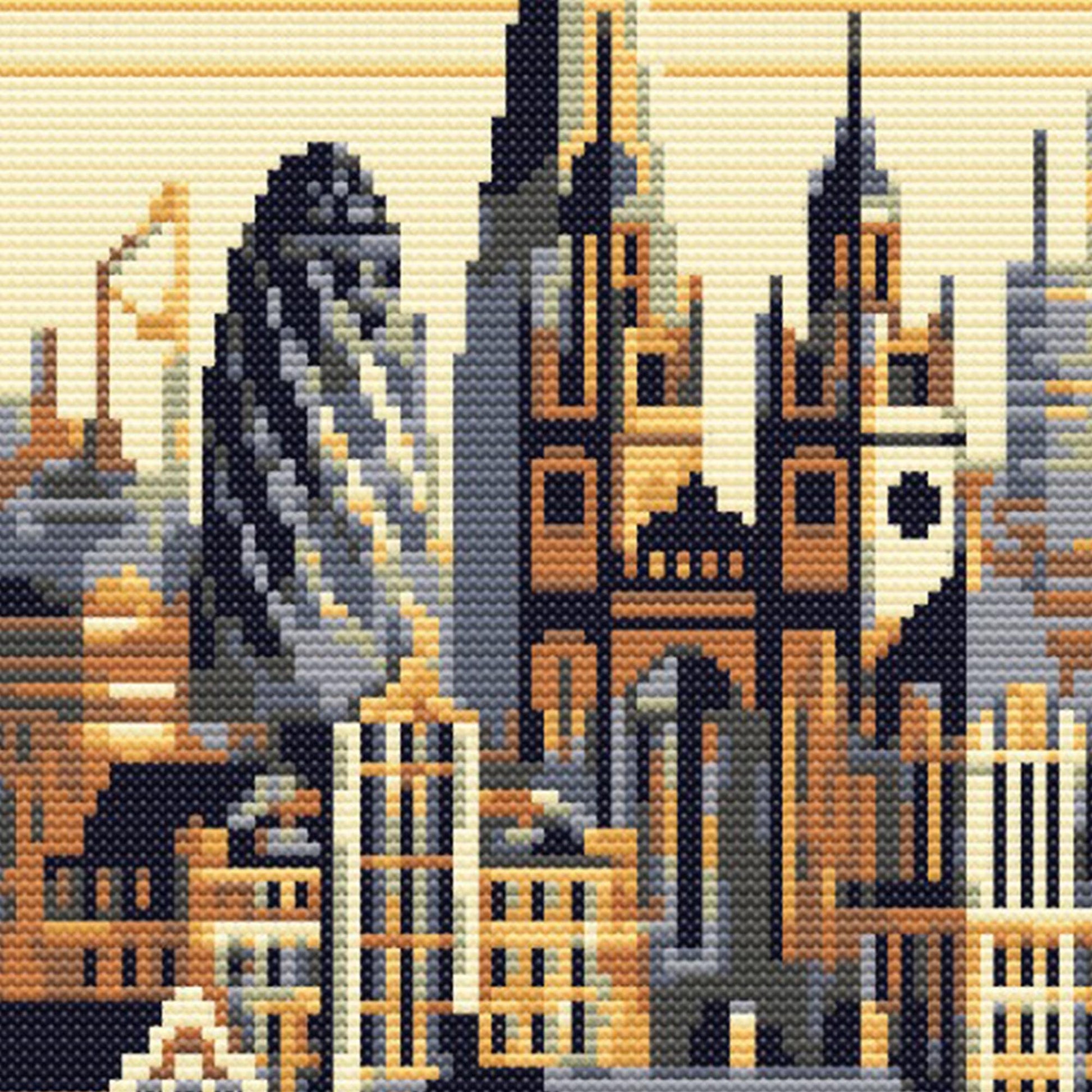 London Cross Stitch Pattern: Big Ben, Tower Bridge - digital cross stitch pattern by Stitch Junction