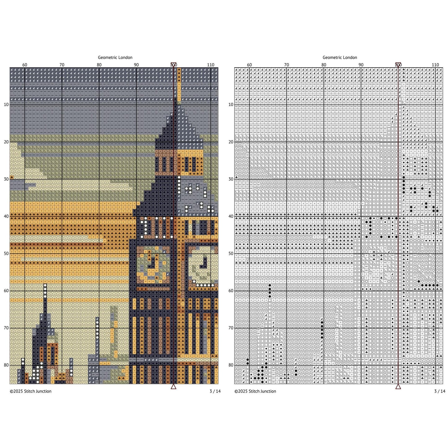 London Cross Stitch Pattern: Big Ben, Tower Bridge - digital cross stitch pattern by Stitch Junction