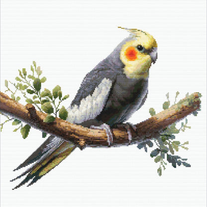 Cockatiel Cross Stitch Pattern, Realistic Pet Bird Design, Parrot Embroidery for Bird Lovers - digital cross stitch pattern by Stitch Junction