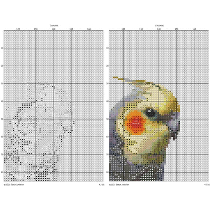 Cockatiel Cross Stitch Pattern, Realistic Pet Bird Design, Parrot Embroidery for Bird Lovers - digital cross stitch pattern by Stitch Junction