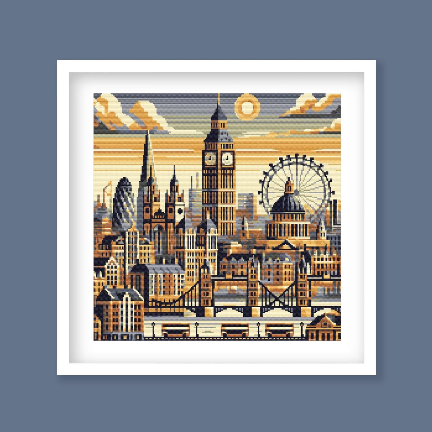 London Landmarks Cross Stitch Pattern digital PDF cross stitch pattern preview by Stitch Junction