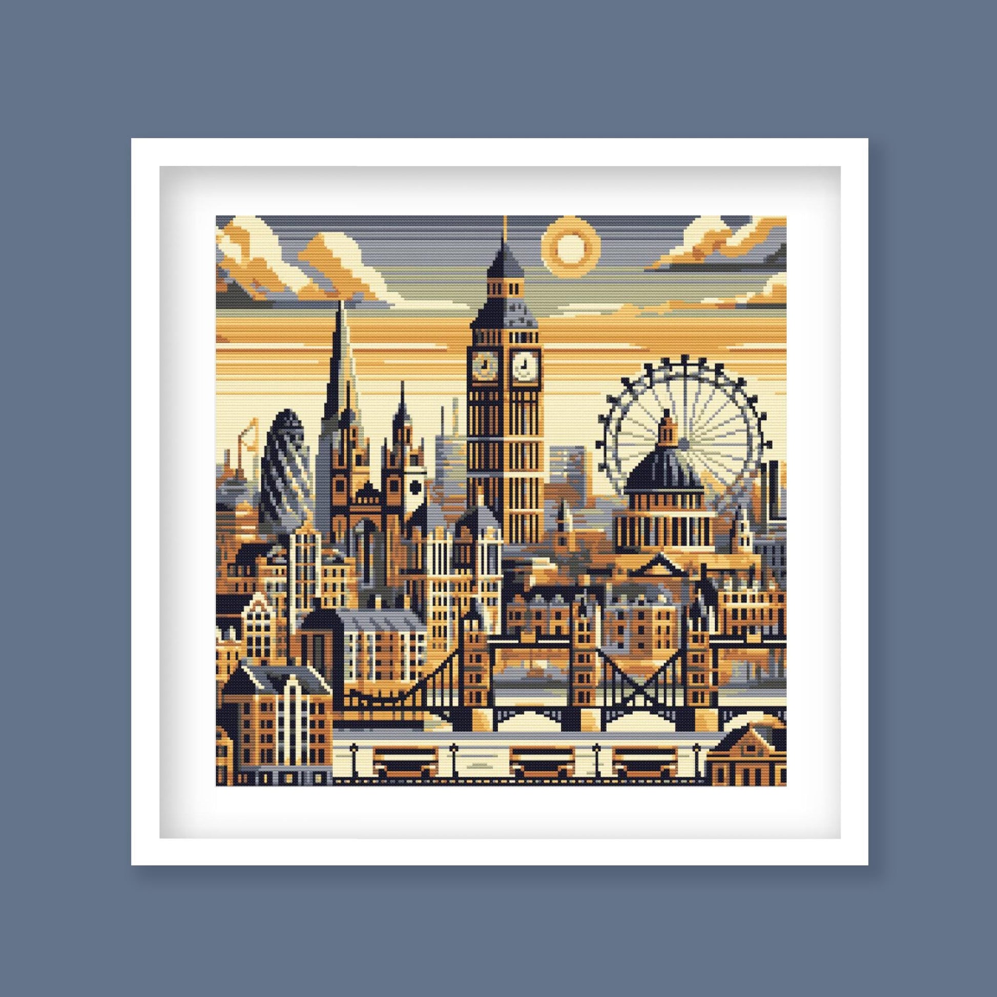 London Landmarks Cross Stitch Pattern digital PDF cross stitch pattern preview by Stitch Junction