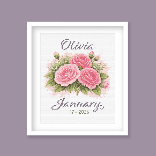 January Birth Flower Cross Stitch Pattern - PDF Pattern - Etsy image 1