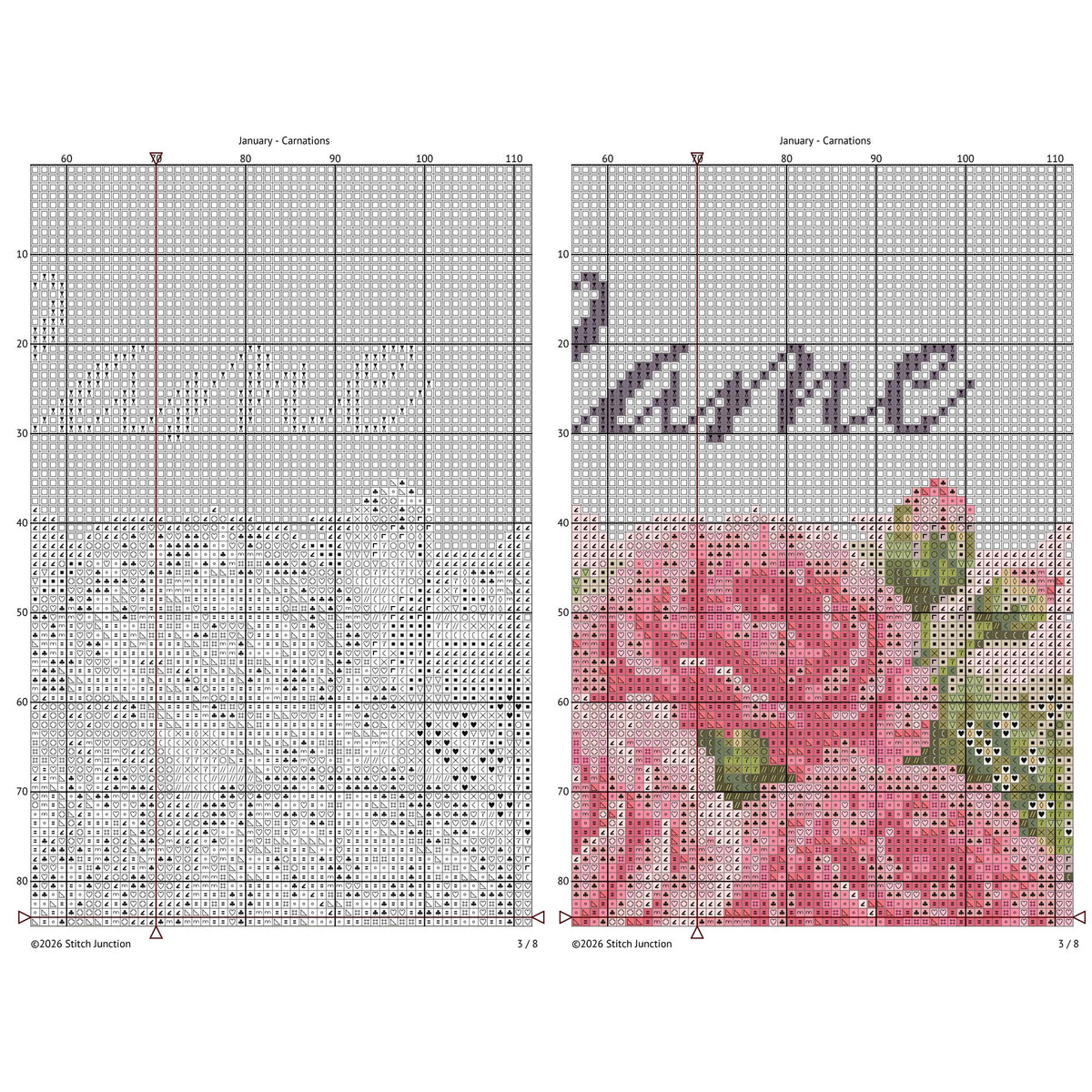 January Birth Flower Cross Stitch Pattern - PDF Pattern - Etsy image 3