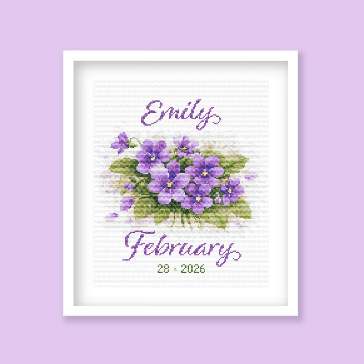 February Birth Flower Cross Stitch Pattern - PDF Pattern - Etsy image 1