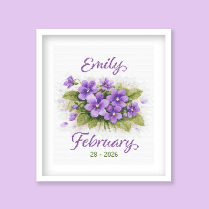 February Birth Flower Cross Stitch Pattern - PDF Pattern - Etsy image 1