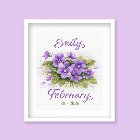 February Birth Flower Cross Stitch Pattern - PDF Pattern - Etsy image 1