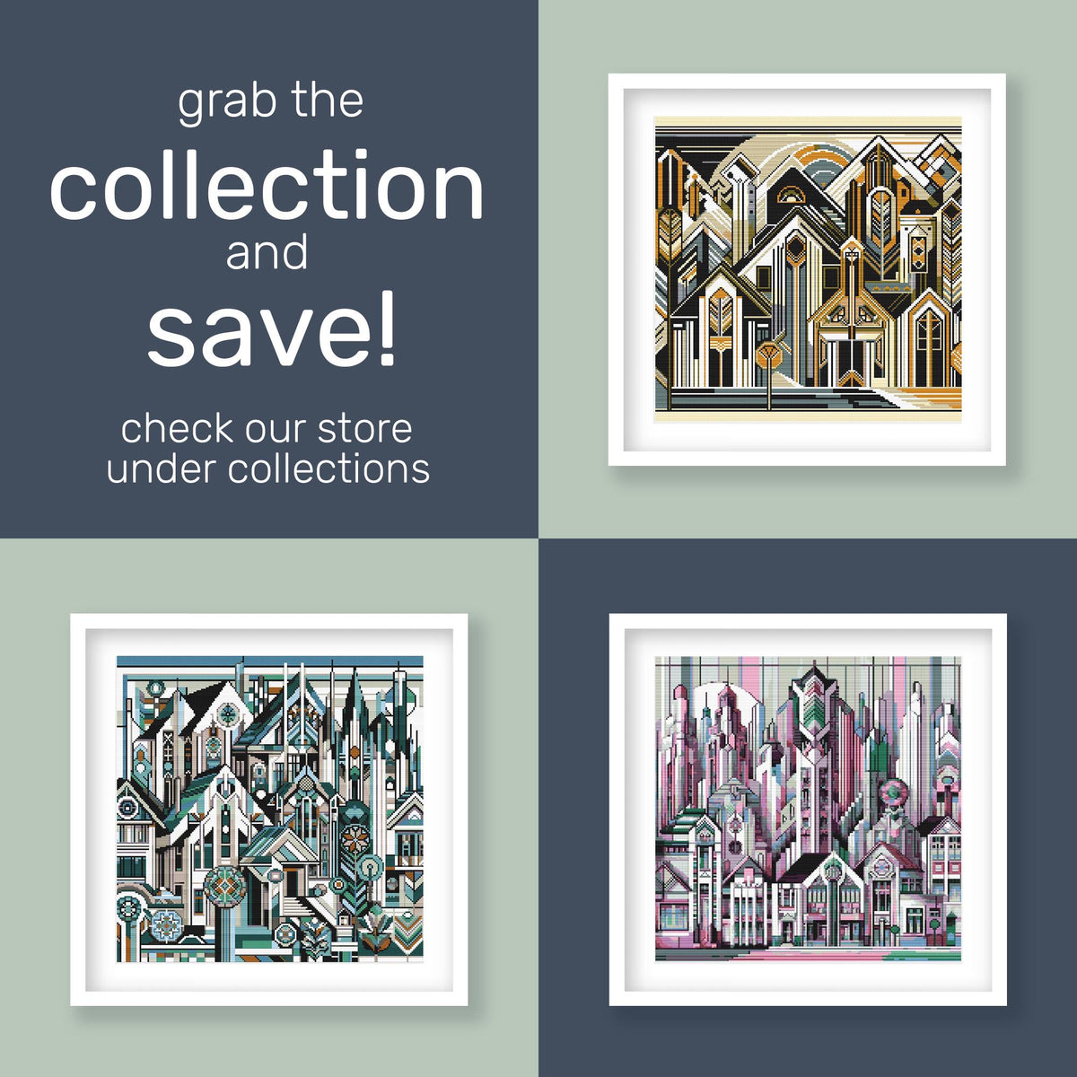 Geometric City Cross Stitch Pattern - PDF Pattern - Etsy image 8