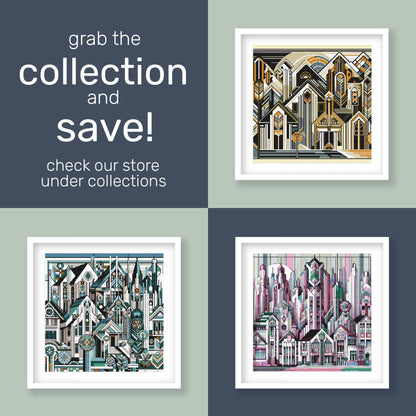 Geometric City Cross Stitch Pattern - PDF Pattern - Etsy image 8