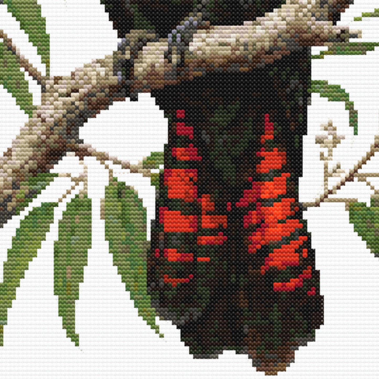 Red-Tailed Black Cockatoo Cross Stitch Pattern, Australian Bird Embroidery Design - digital cross stitch pattern by Stitch Junction