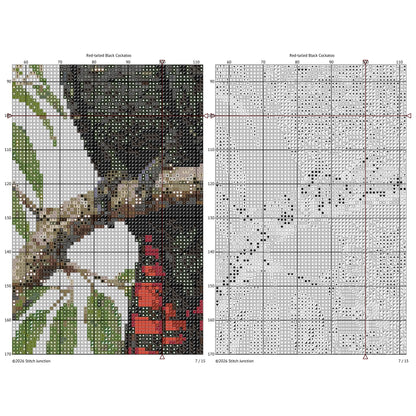 Red-Tailed Black Cockatoo Cross Stitch Pattern, Australian Bird Embroidery Design - digital cross stitch pattern by Stitch Junction
