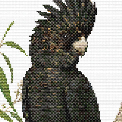 Red-Tailed Black Cockatoo Cross Stitch Pattern, Australian Bird Embroidery Design - digital cross stitch pattern by Stitch Junction