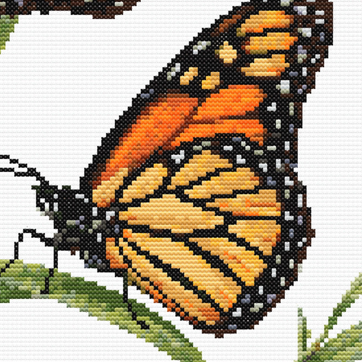Monarch Butterfly Cross Stitch Pattern on Swan Plant Milkweed Branch. (Digital Download) - Etsy image 3