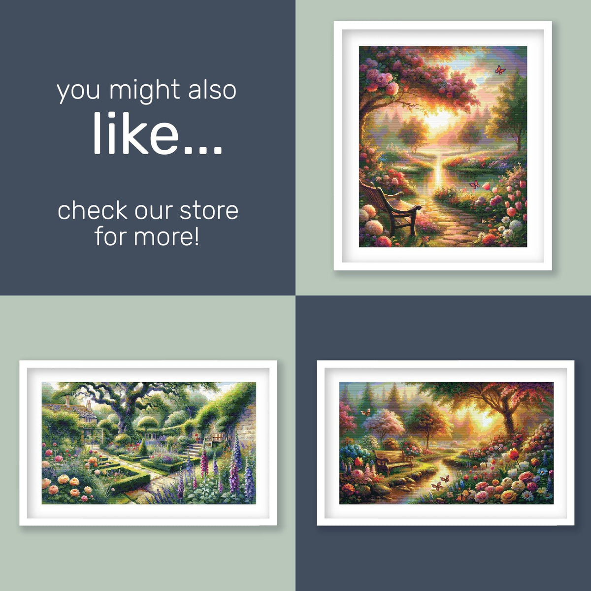 Sunrise Garden, Serene Landscape Cross Stitch Pattern - Etsy image 8