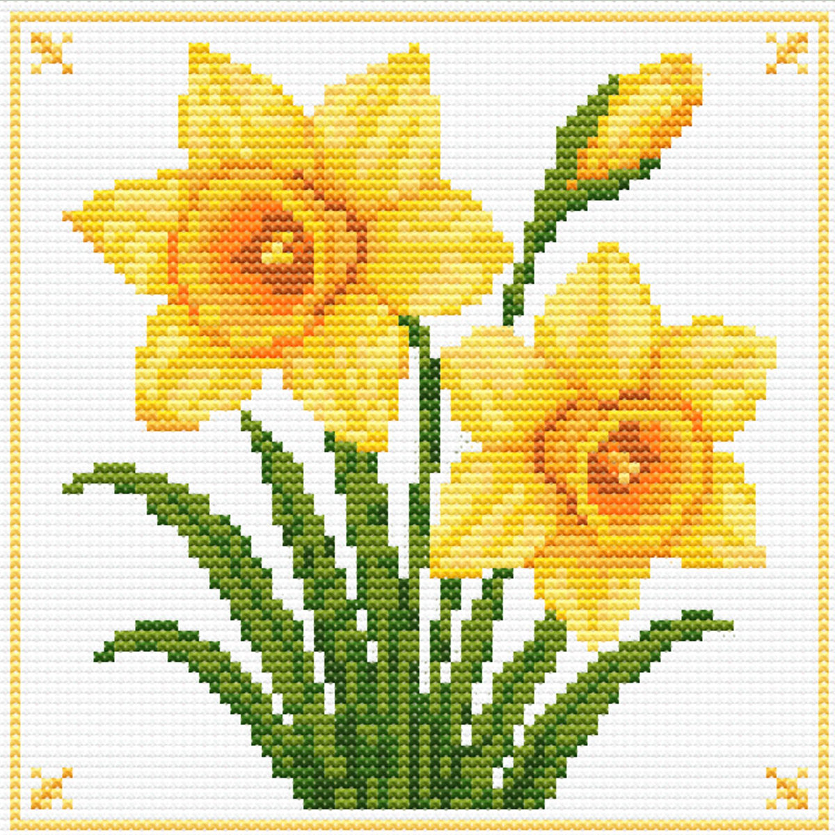 Daffodil Cross Stitch Pattern – Spring Flower Floral Embroidery Chart (Digital Download) - Etsy image 4