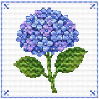 Blue Hydrangea Flower Cross Stitch Pattern – Elegant Floral Embroidery (Digital Download) - Etsy image 3