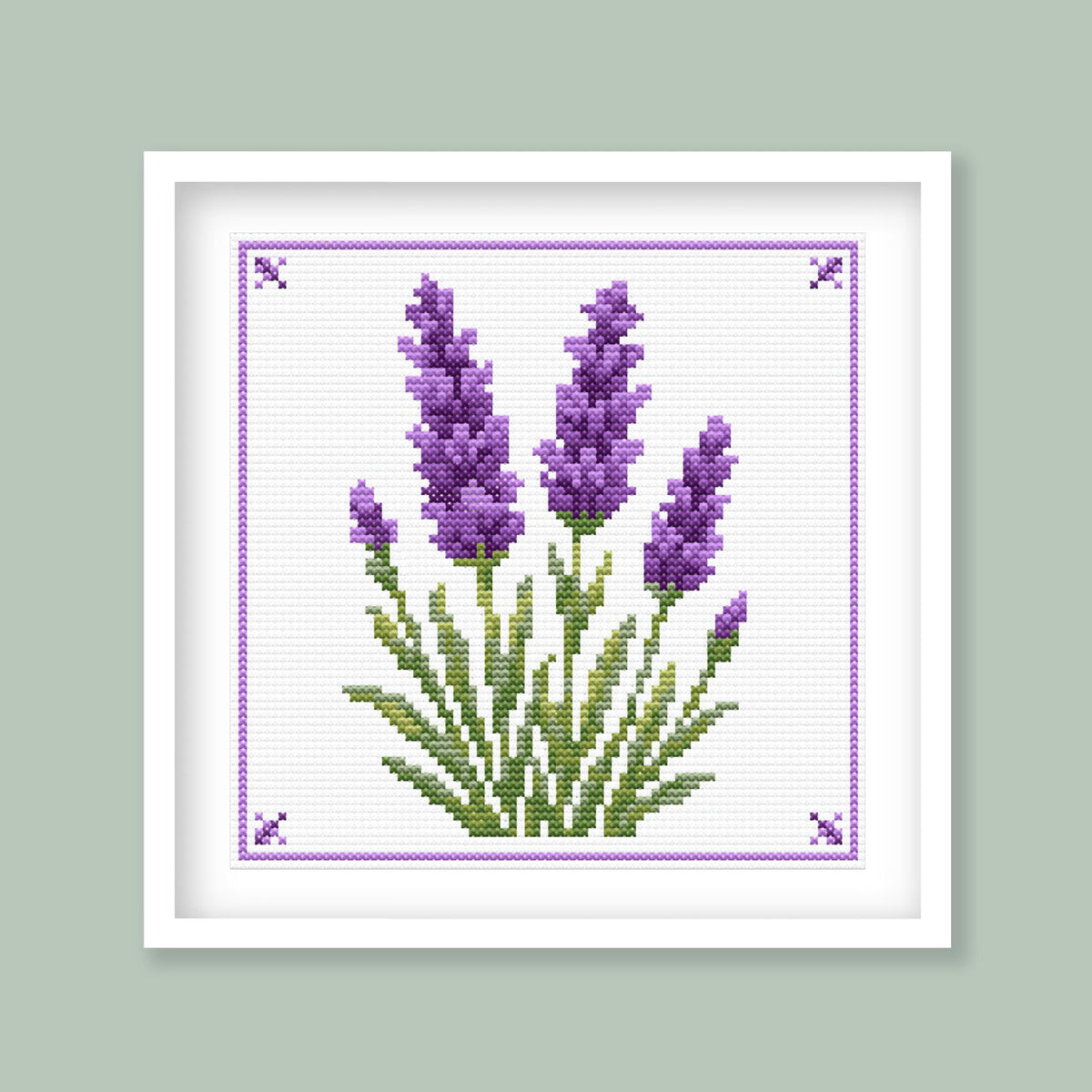 Purple Lavender Cross Stitch Pattern – Floral Embroidery Design (Digital Download) - Etsy image 4