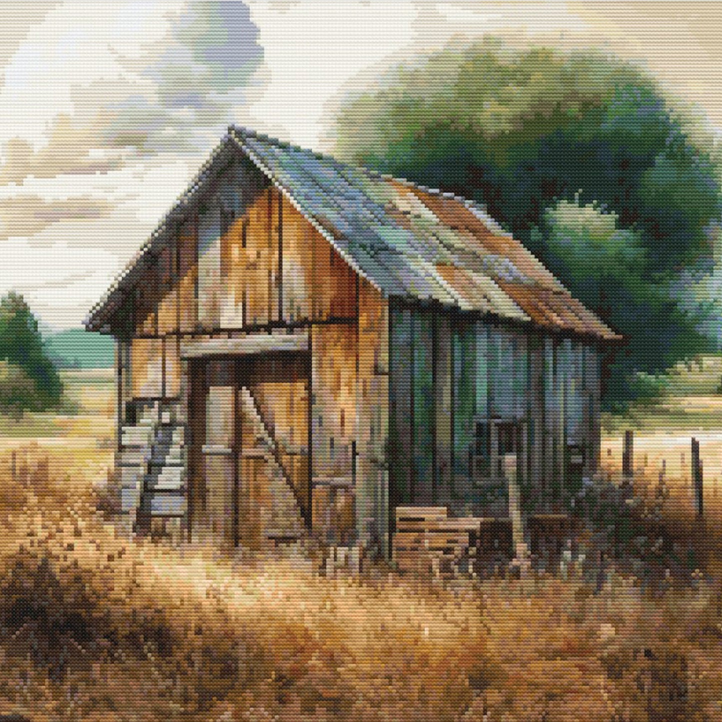 Flat lay of the rustic barn.