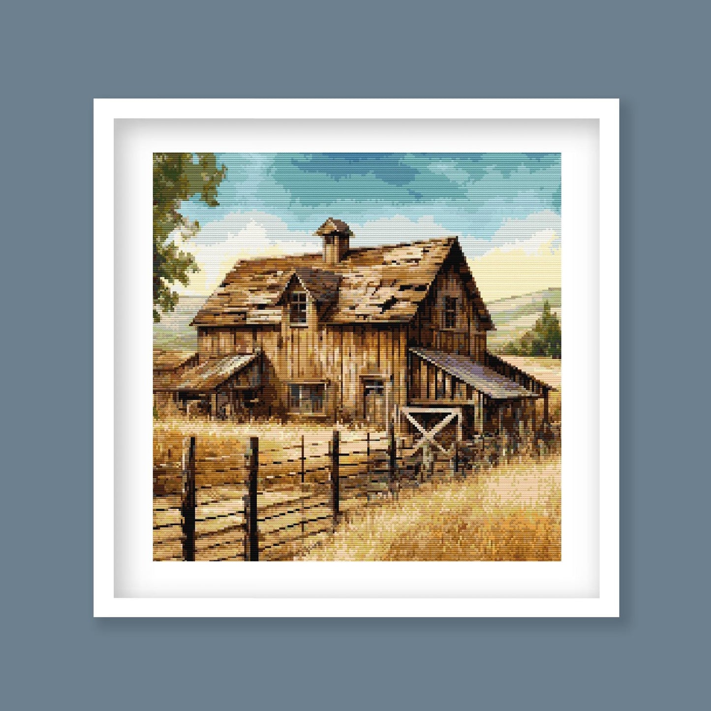Rustic Barn Cross Stitch Pattern - digital cross stitch pattern by Stitch Junction