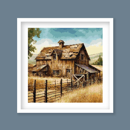 Rustic Barn Cross Stitch Pattern - digital cross stitch pattern by Stitch Junction