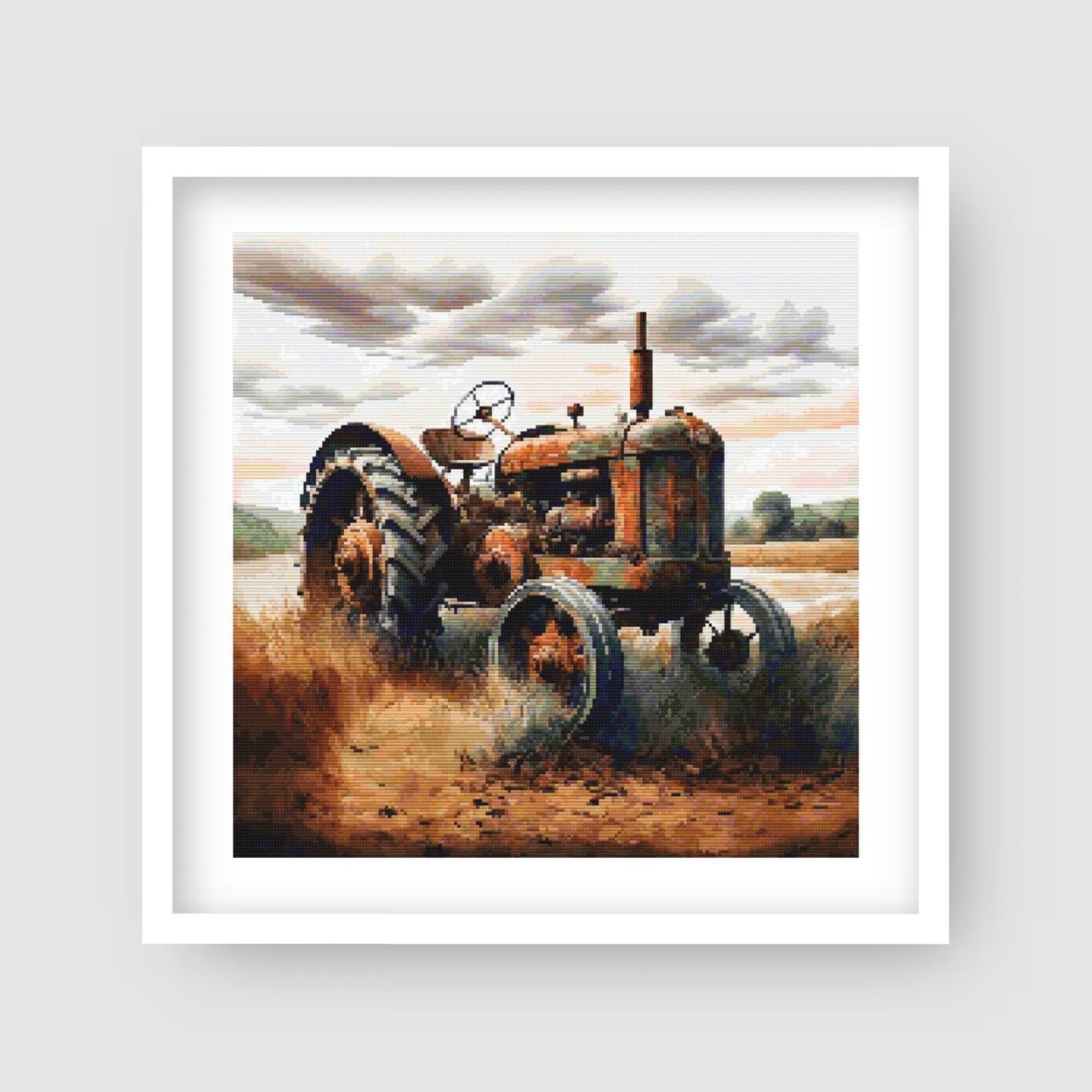 Vintage Farm Tractor Cross Stitch Pattern - digital cross stitch pattern by Stitch Junction